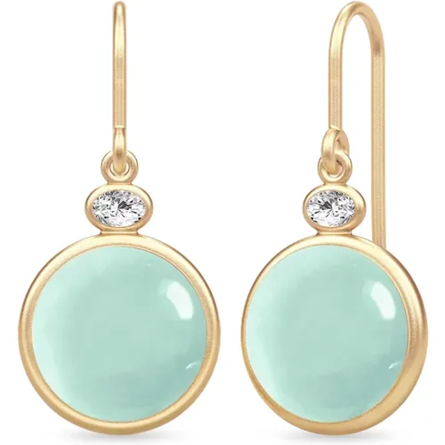 Klassische Blaue Ohrringe mit Kristallen , Damen, Größe: ONE Size - Julie Sandlau - Modalova
