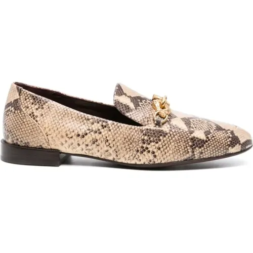 Snakeskin Leather Loafers , female, Sizes: 3 1/2 UK, 4 1/2 UK - TORY BURCH - Modalova