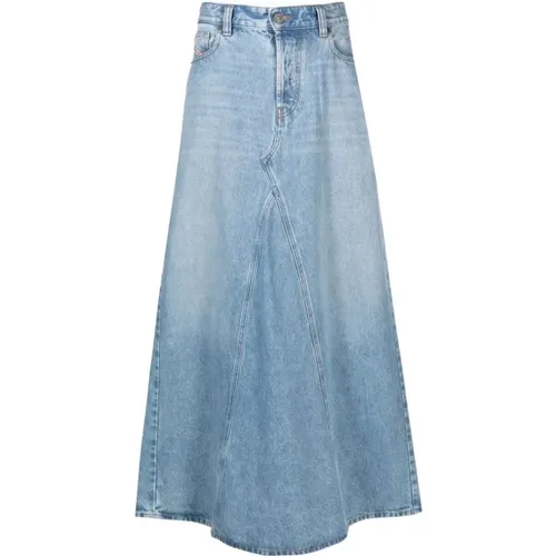 Long Denim Skirt , female, Sizes: W24, W26, W25, W27 - Diesel - Modalova