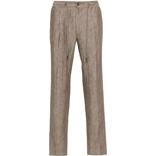 Linen drawsting pants , male, Sizes: M, L, 2XL - Corneliani - Modalova