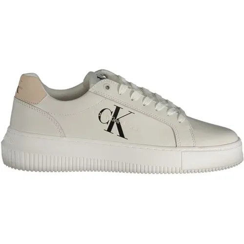 Weiße Polyester-Sneaker mit Kontrastdetails - Calvin Klein - Modalova