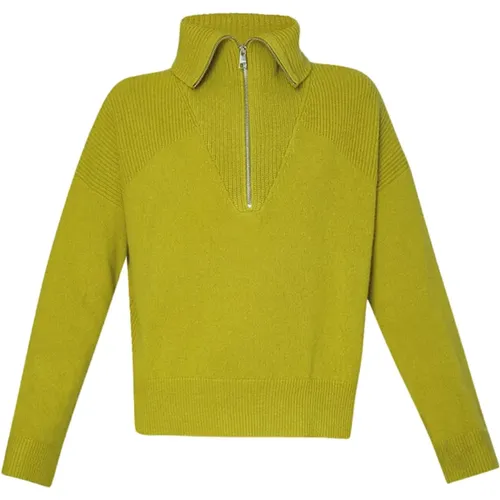 Woll-Zip-Sweater mit Stehkragen , Damen, Größe: L - Liu Jo - Modalova