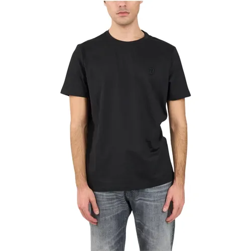 Jersey T-Shirt mit bestickter Brust , Herren, Größe: M - Dondup - Modalova