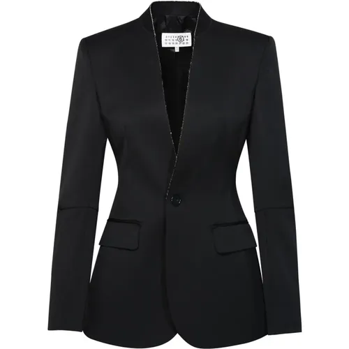 Structured Virgin Wool Jacket , female, Sizes: S - MM6 Maison Margiela - Modalova