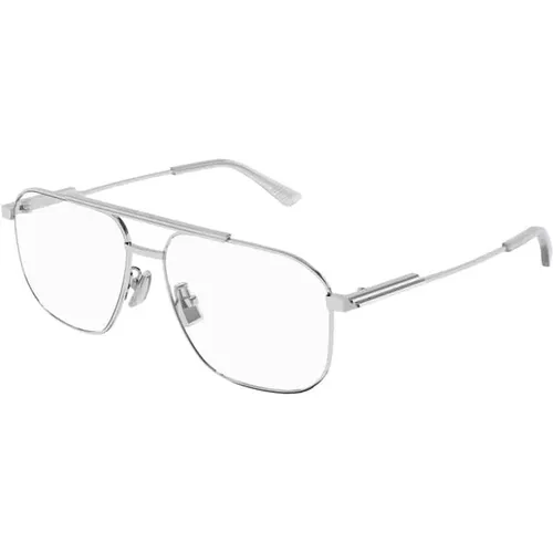 Silver Transparent Bv1159O Eyeglasses - Bottega Veneta - Modalova