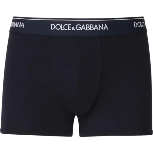 Stretch-Baumwoll-Blau-Unterwäsche , Herren, Größe: M - Dolce & Gabbana - Modalova