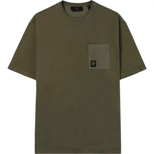 Classic Olive T-Shirt with Pocket , male, Sizes: M - Belstaff - Modalova