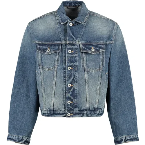 Denimjacke mit Kontrastnähten , Herren, Größe: S - Kenzo - Modalova