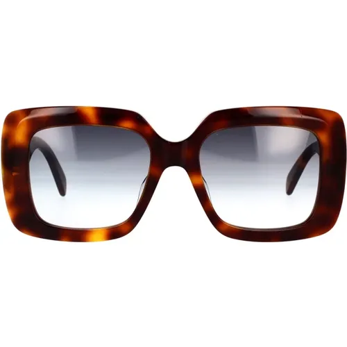 Rectangular Tortoiseshell Sunglasses with Gradient Lenses , female, Sizes: 54 MM - Celine - Modalova