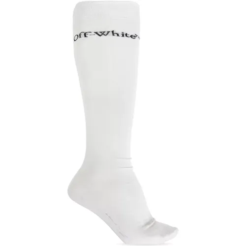 Off , Socks with logo , male, Sizes: ONE SIZE - Off White - Modalova