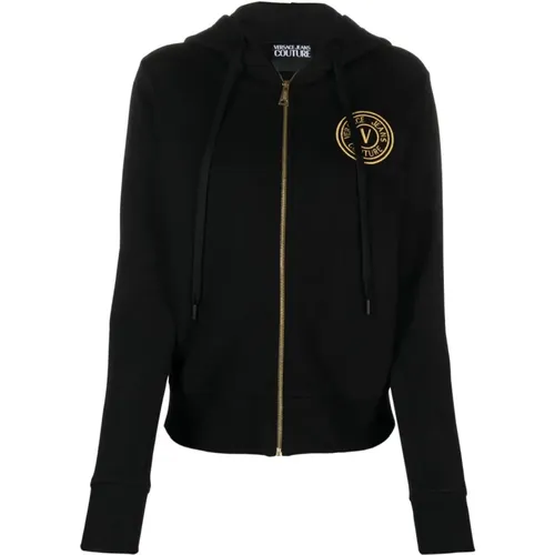 Luxuriöser Zip-Through Sweatshirt , Damen, Größe: M - Versace Jeans Couture - Modalova