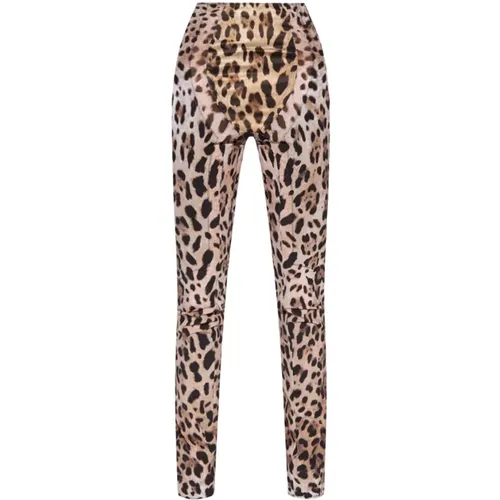 Animal Motif Trousers , female, Sizes: S, XS, M - Dolce & Gabbana - Modalova