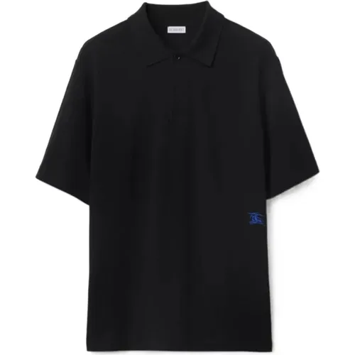 Schwarzes Polo Shirt , Herren, Größe: 2XL - Burberry - Modalova