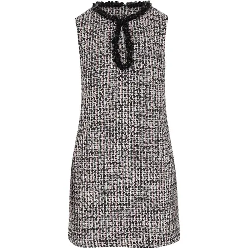 Pailletten Drop Hals Bouclé Mini Kleid , Damen, Größe: 2XS - Self Portrait - Modalova