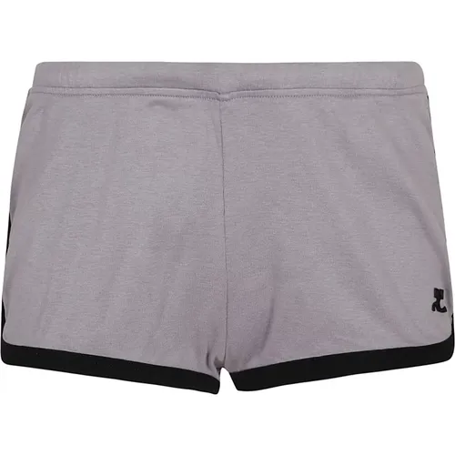 Smocked Kontrast Mini Shorts , Damen, Größe: M - Courrèges - Modalova