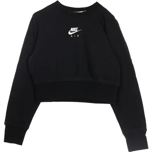 Kurzer Sports Air Crew Sweatshirt , Damen, Größe: XS - Nike - Modalova