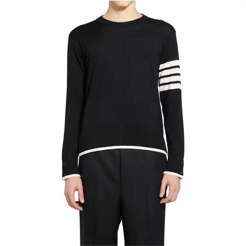 Merino Wool Crew Neck Pullover , male, Sizes: M, 2XL, XL - Thom Browne - Modalova