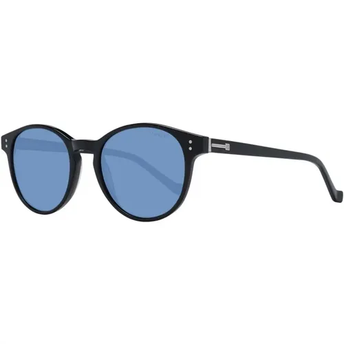 Stylische Runde Acetat Blaue Sonnenbrille , Herren, Größe: ONE Size - Hackett - Modalova