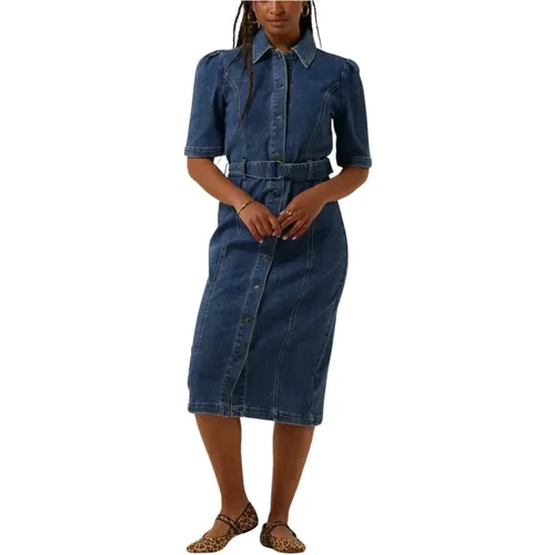 Denim Mini Kleid Trendy Stilvoll , Damen, Größe: S - Object - Modalova