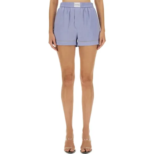 Logo Elastische Taille Shorts - alexander wang - Modalova