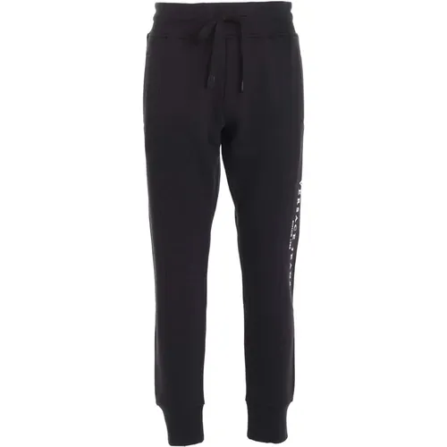 Schwarze Baumwoll-Fleece-Sweatpants , Herren, Größe: M - Versace Jeans Couture - Modalova