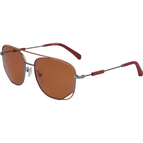 Jeans Ckj19101S-008 Sunglasses Brown/Grey , male, Sizes: 56 MM - Calvin Klein - Modalova