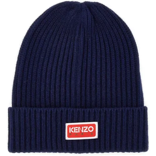 Wool Logo Knit Hat , male, Sizes: ONE SIZE - Kenzo - Modalova