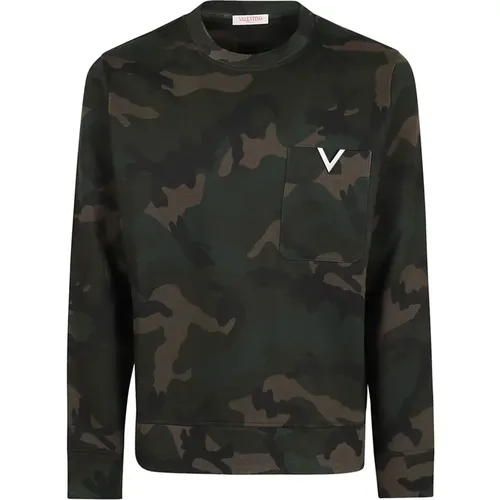 Camouflage Army Jersey Sweatshirt - Valentino Garavani - Modalova