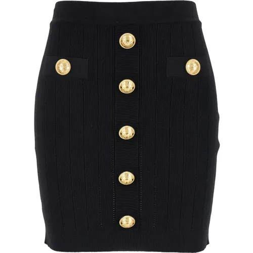 Buttoned Knit Short Skirt , female, Sizes: S, XS, M - Balmain - Modalova