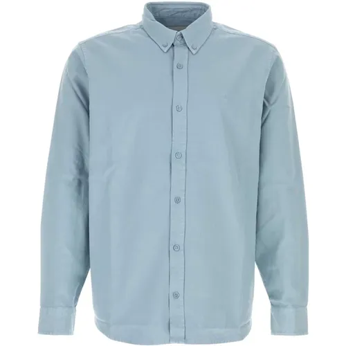 Pulverblau Oxford Bolton Hemd , Herren, Größe: L - Carhartt WIP - Modalova