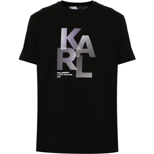 Logo Print Crew Neck T-shirts , Herren, Größe: M - Karl Lagerfeld - Modalova