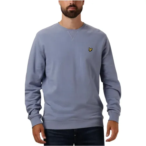 Hellblaues Crew Neck Pullover , Herren, Größe: L - Lyle & Scott - Modalova