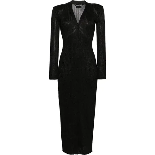Knit V-Neck Dress , female, Sizes: M - Tom Ford - Modalova