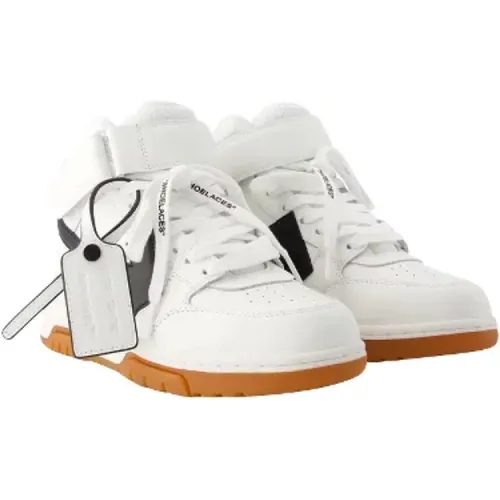 And White Leather Sneakers , female, Sizes: 5 UK - Off White - Modalova
