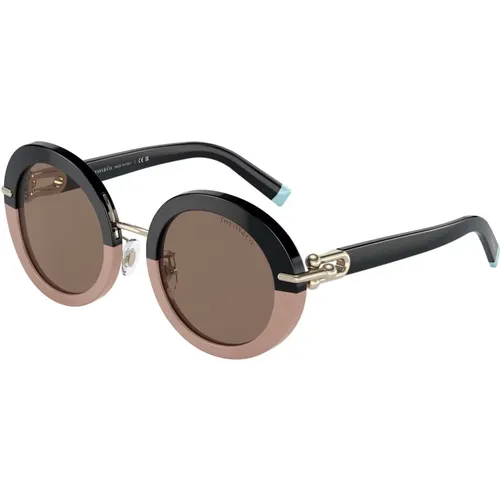 Black Nude/Brown Sunglasses TF 4201 , female, Sizes: 50 MM - Tiffany - Modalova