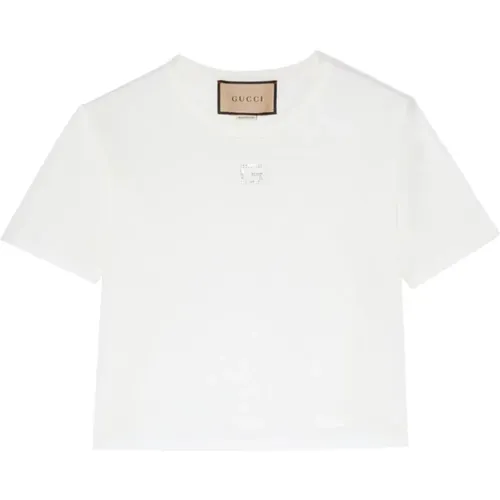 Square G Rhinestone T-shirt , female, Sizes: M - Gucci - Modalova