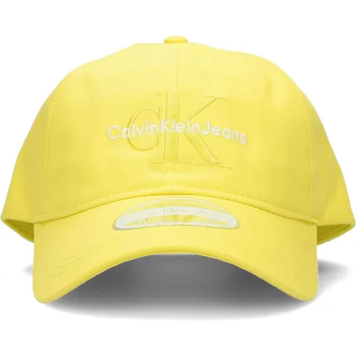 Gelbe Monogram Cap , Damen, Größe: ONE Size - Calvin Klein - Modalova