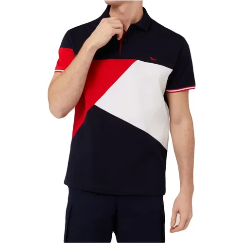 Rotes Baumwoll-Poloshirt , Herren, Größe: L - Harmont & Blaine - Modalova