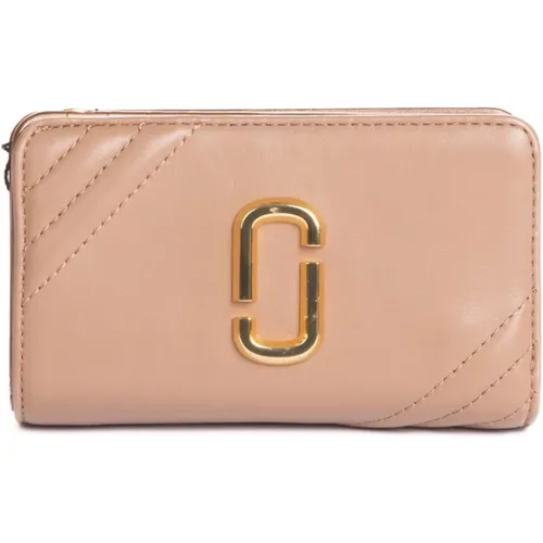 Kompakte Brieftasche in staubigem Beige , Damen, Größe: ONE Size - Marc Jacobs - Modalova