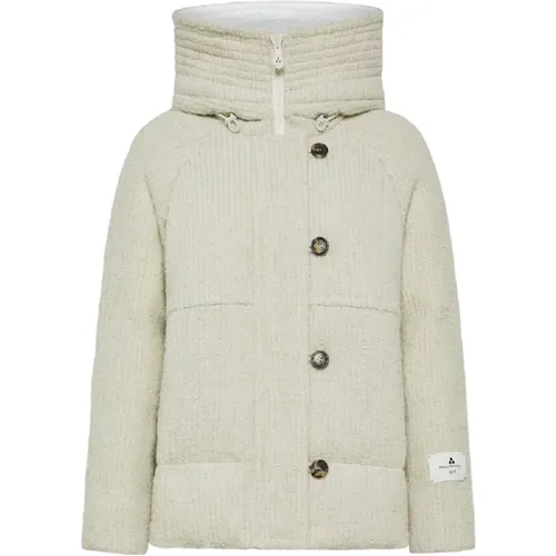 Creme Bouclé Wolle Alpaka Jacke - Peuterey - Modalova