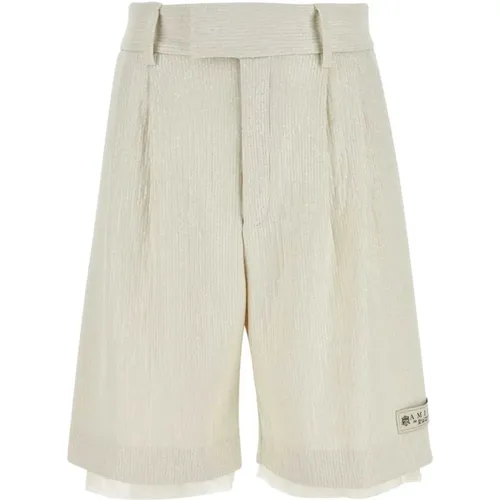 Stretch-Bermuda-Shorts aus Elfenbein-Polyester - Amiri - Modalova