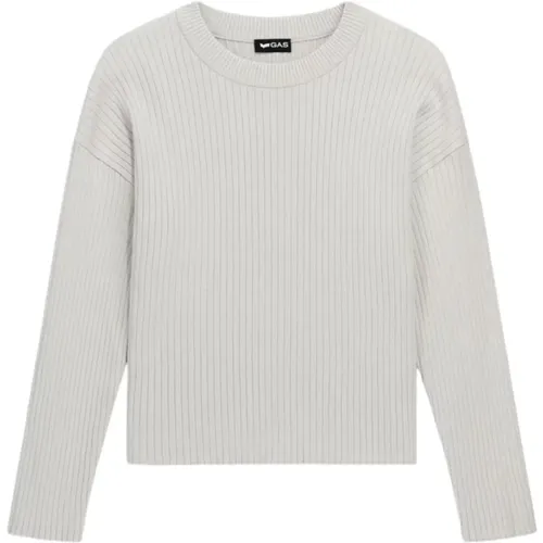 Rundhalsausschnitt Pullover , Damen, Größe: M - GAS - Modalova