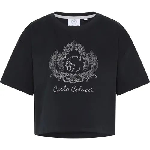 Einzigartiges Cropped Oversize T-Shirt - carlo colucci - Modalova