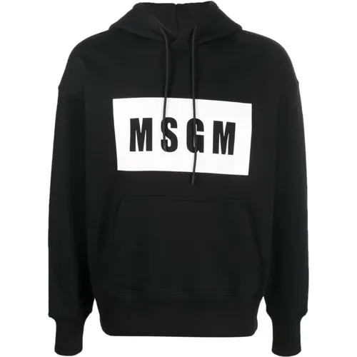 Front Logo Hoodie Sweater , male, Sizes: S, XL, M - Msgm - Modalova