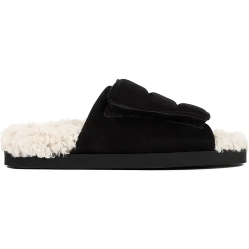 Sandals with Shearling Lining , female, Sizes: 4 1/2 UK, 3 UK - Gia Borghini - Modalova