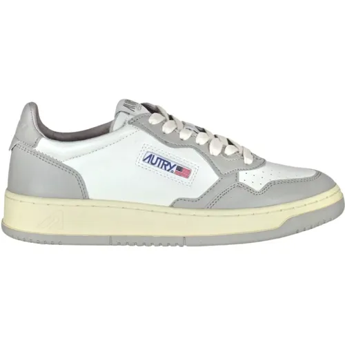 Leder-Sneakers mit Besticktem Logo , Damen, Größe: 37 EU - Autry - Modalova