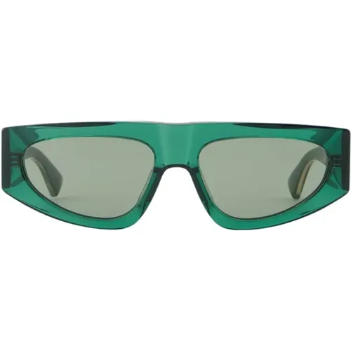 Grüne Acetat Sonnenbrille , Damen, Größe: 57 MM - Bottega Veneta - Modalova