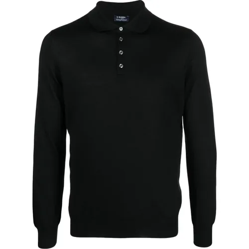 Luxury Cashmere Silk Polo Shirt , male, Sizes: 2XL, L - Barba - Modalova