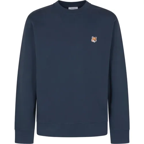 Fuchskopf Patch Sweatshirt , Herren, Größe: L - Maison Kitsuné - Modalova