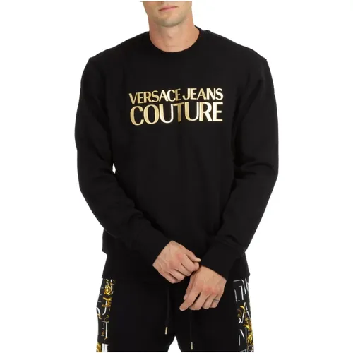 Patterned Logo Sweatshirt , male, Sizes: L, S, M - Versace Jeans Couture - Modalova